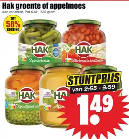 Dirk Hak groente of appelmoes aanbieding