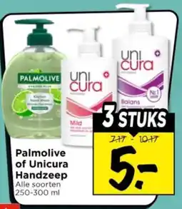 Vomar Voordeelmarkt Alle Palmolive of Unicura Handzeep aanbieding
