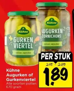 Vomar Voordeelmarkt Alle Kühne Augurken of Gurkenviertel aanbieding
