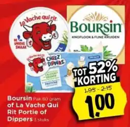 Vomar Voordeelmarkt Boursin of La Vache Qui Rit Portie of Dippers aanbieding