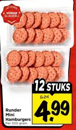Vomar Voordeelmarkt Runder Mini Hamburgers aanbieding
