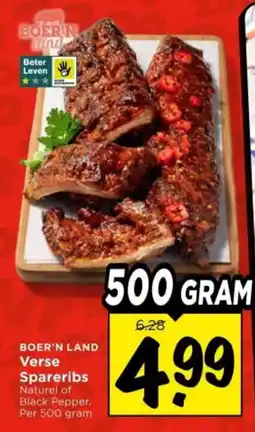 Vomar Voordeelmarkt Boer'n Land Verse Spareribs aanbieding