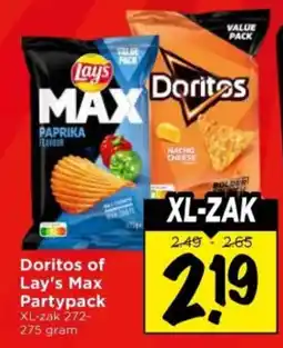 Vomar Voordeelmarkt Doritos of Lay's Max Partypack aanbieding