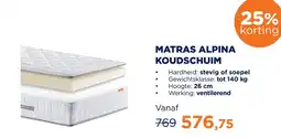 TotaalBED Matras alpina koudschuim aanbieding