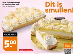 Poiesz Luxe vanille roomvlaai of bananenvlaai half aanbieding