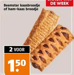 Poiesz Beemster kaasbroodje of ham-kaas broodje aanbieding