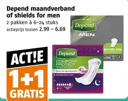 Poiesz Depend maandverband of shields for men aanbieding