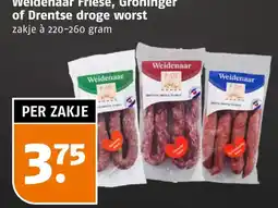 Poiesz Weidenaar friese, groninger of drentse droge worst aanbieding