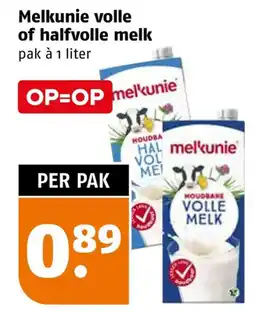 Poiesz Melkunie volle of halfvolle melk aanbieding