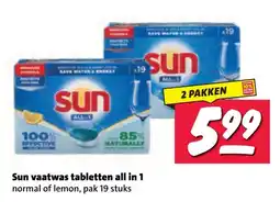 Nettorama Sun vaatwas tabletten all in 1 aanbieding