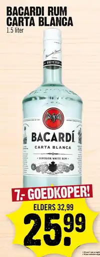 Super Dirck 3 Bacardi rum carta blanca aanbieding