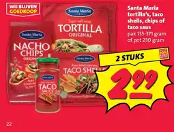 Nettorama Tortilla's, taco shells, chips of taco saus aanbieding