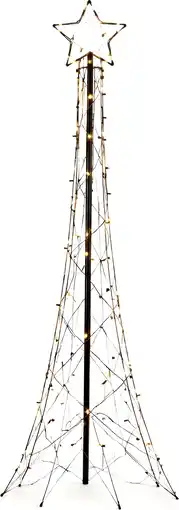 Intratuin Intratuin vlaggenmast kerstboom met 480 lampjes warm wit H 3,2 m aanbieding