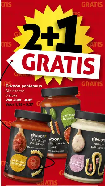 Hoogvliet G'woon pastasaus aanbieding