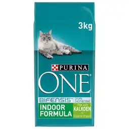 Pets Place Purina One Indoor Formula - Kattenbrokken - Kalkoen 3 kg aanbieding