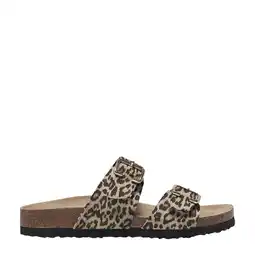 Wehkamp ONLY Onlmaxi-13 Leo Strap Buckle Sandal leren slippers met panterprint beige/zwart aanbieding
