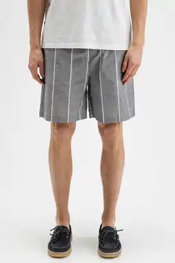 Wehkamp Butcher of Blue regular fit gestreepte casual short - alaska blauw aanbieding