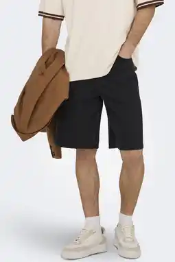 Wehkamp ONLY & SONS loose fit denim short - gewassen zwart aanbieding