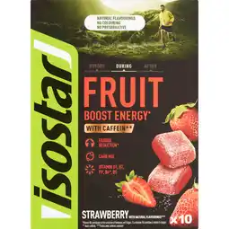 Jumbo Isostar Energy Fruit Boost Aardbeismaak 10 x 10 g aanbieding