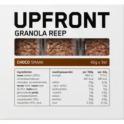 Jumbo Upfront Granola Reep Choco 3x2 stuks 42g aanbieding