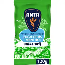 Jumbo Anta Verzorgende Keelpastilles Eucalyptus Menthol Suikervrij 120 g aanbieding