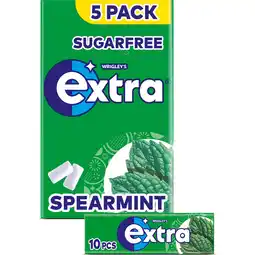 Jumbo EXTRA Spearmint Suikervrije kauwgom 5x10 Stuks aanbieding