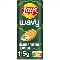 Jumbo Lay's Wavy Mature Cheddar & Onion Chips Snackbox 115 g aanbieding