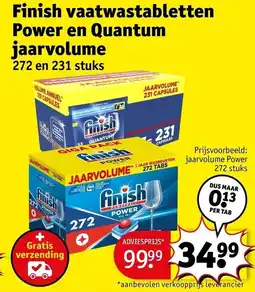 Kruidvat Finish vaatwastabletten Power en Quantum jaarvolume aanbieding