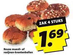Boni Reuze muesli of rozijnen krentenbollen aanbieding