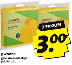 Boni Gwoon gele viscosedoekjes aanbieding