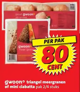 Boni Gwoon triangel meergranen of mini ciabatta aanbieding