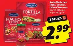 Boni Santa Maria taco shells, tortilla's, chips of taco saus aanbieding