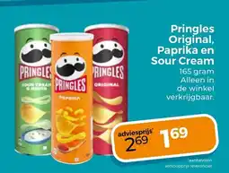 Trekpleister Pringles original, paprika en sour cream aanbieding