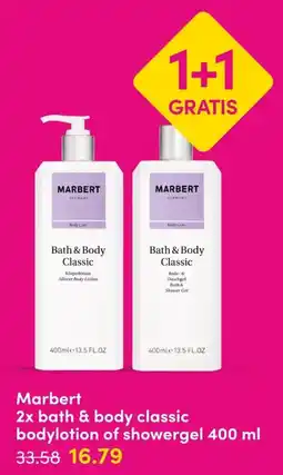 DA Marbert bath & body classic bodylotion of showergel aanbieding