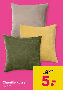 Xenos Chenille kussen aanbieding