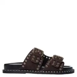 Wehkamp Copenhagen Shoes suède slippers donkerbruin aanbieding