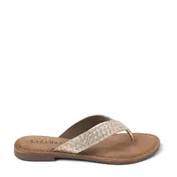 Wehkamp Lazamani leren teenslippers goud aanbieding