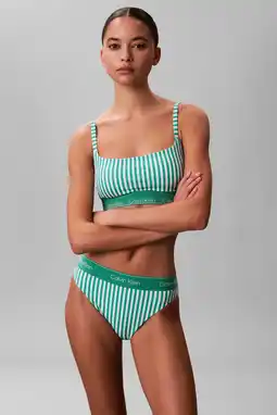 Wehkamp Calvin Klein bikinibroekje groen/wit aanbieding
