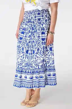 Wehkamp MS Mode midi rok blauw aanbieding