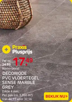 Praxis Decomode PVC Vloertegel Sense Marble Grey aanbieding
