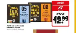 Jumbo Jumbo's koffiecups voor Nespresso aanbieding