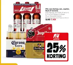 Jumbo Pils van Hertog Jan, Jupiler, Bud of Corona aanbieding