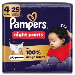 Trekpleister Pampers Night Pants Maat 4 Luierbroekjes aanbieding