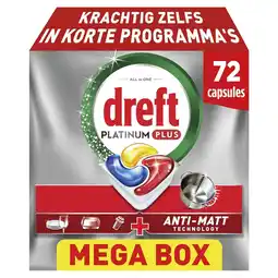 Kruidvat Dreft Platinum Plus All-In-One Vaatwascapsules aanbieding
