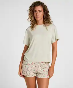 Hunkemoller Hunkemöller Pyjama Set Daisy Groen aanbieding