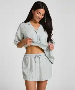 Hunkemoller Hunkemöller Linnen Pyjama Short Blauw aanbieding