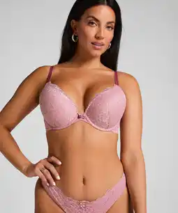 Hunkemoller Hunkemöller Voorgevormde push-up beugel bh Marine Roze aanbieding