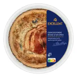 Albert Heijn AH Excellent Quiche geroosterde rode ui met spek aanbieding