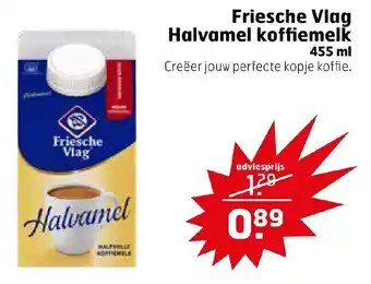 Trekpleister Friesche Vlag Halvamel koffiemelk 455 ml aanbieding