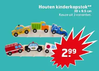 Trekpleister Houten kinderkapstok 30x9.5 cm aanbieding